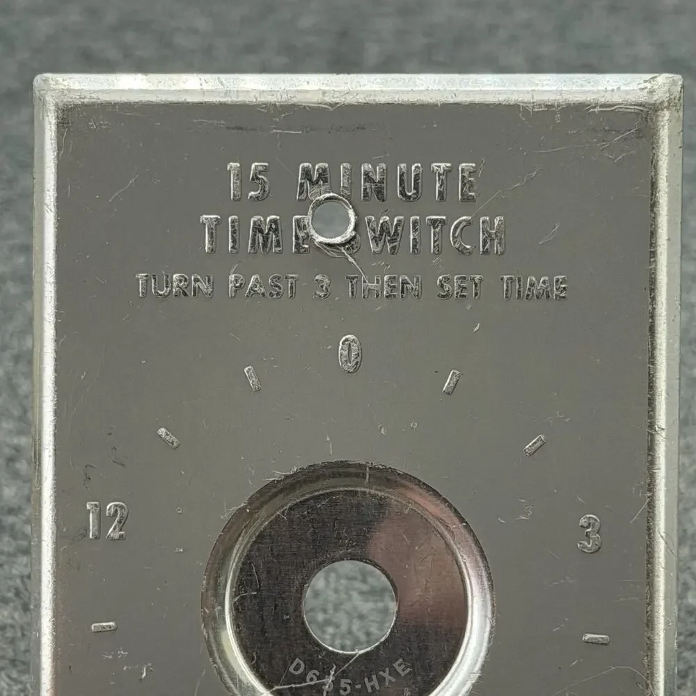 Vintage NuTone 15 Minute Timer Wall Face Plate Brushed Aluminum Replacement USA